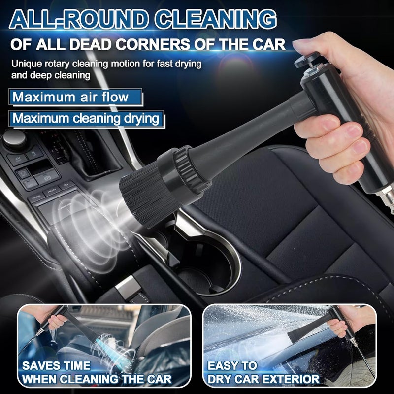 Senduzll Tornado Car Cleaning Gun, Dry Car Detailing Tools, Aluminum Alloy Bearing Nozzlefor, Car Quickly Blasts Dirt and Dust Works with Air Compressor (Gray) - Image 3
